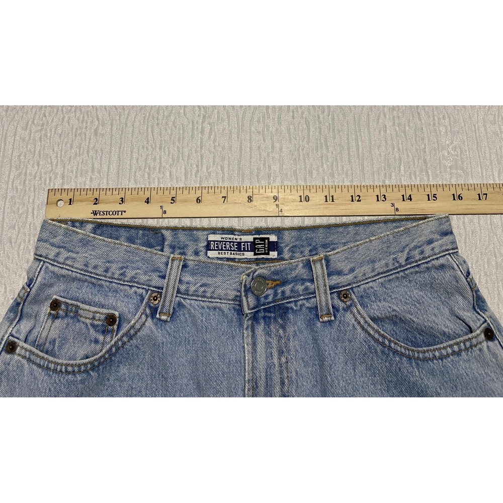 Vintage GAP Jeans Womens 14 Regular Reverse Fit Tapered High Waist USA 90s Baggy - Picture 6 of 9